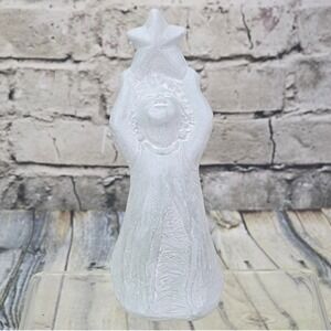Isabel Bloom Angel with Star Sculpture 2004 Retired Concrete Figurine Green 6"